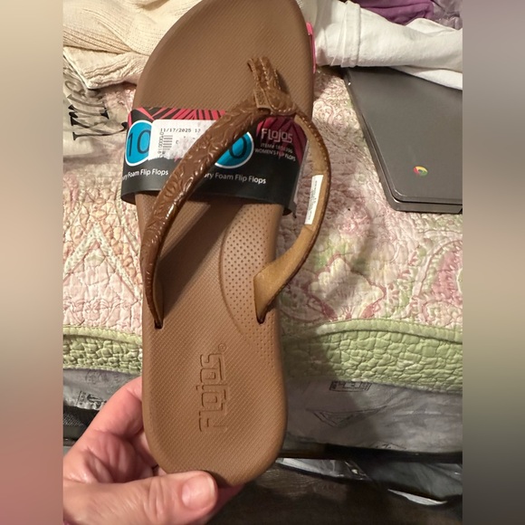 Flojos Shoes - Flojos Brown Memory Foam Flip Flops